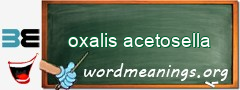 WordMeaning blackboard for oxalis acetosella